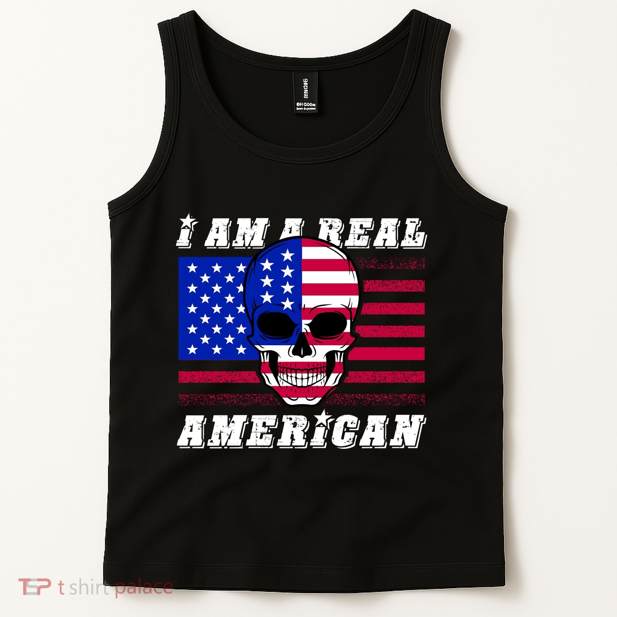 I Am A Real American Skull Flag Tank Top