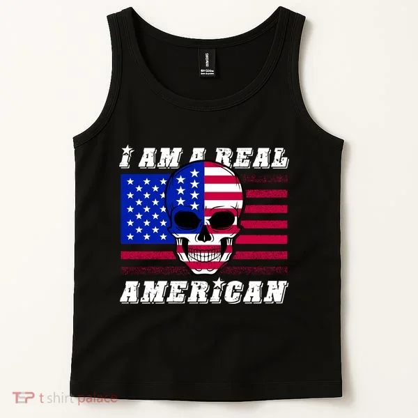I Am A Real American Skull Flag Tank Top