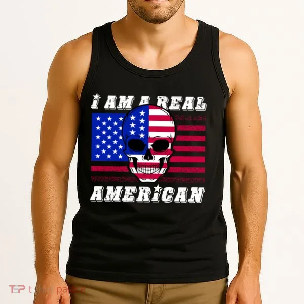 I Am A Real American Skull Flag Tank Top