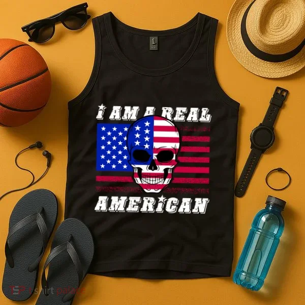 I Am A Real American Skull Flag Tank Top