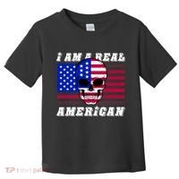 I Am A Real American Skull Flag Toddler T-Shirt thumb 0