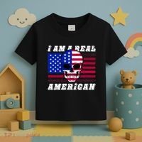 I Am A Real American Skull Flag Toddler T-Shirt thumb 3