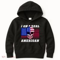 I Am A Real American Skull Flag Kids Hoodie thumb 0