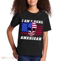 I Am A Real American Skull Flag Kids T-Shirt thumb 2