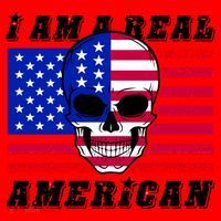 I Am A Real American Skull Flag Santa Hat thumb 1