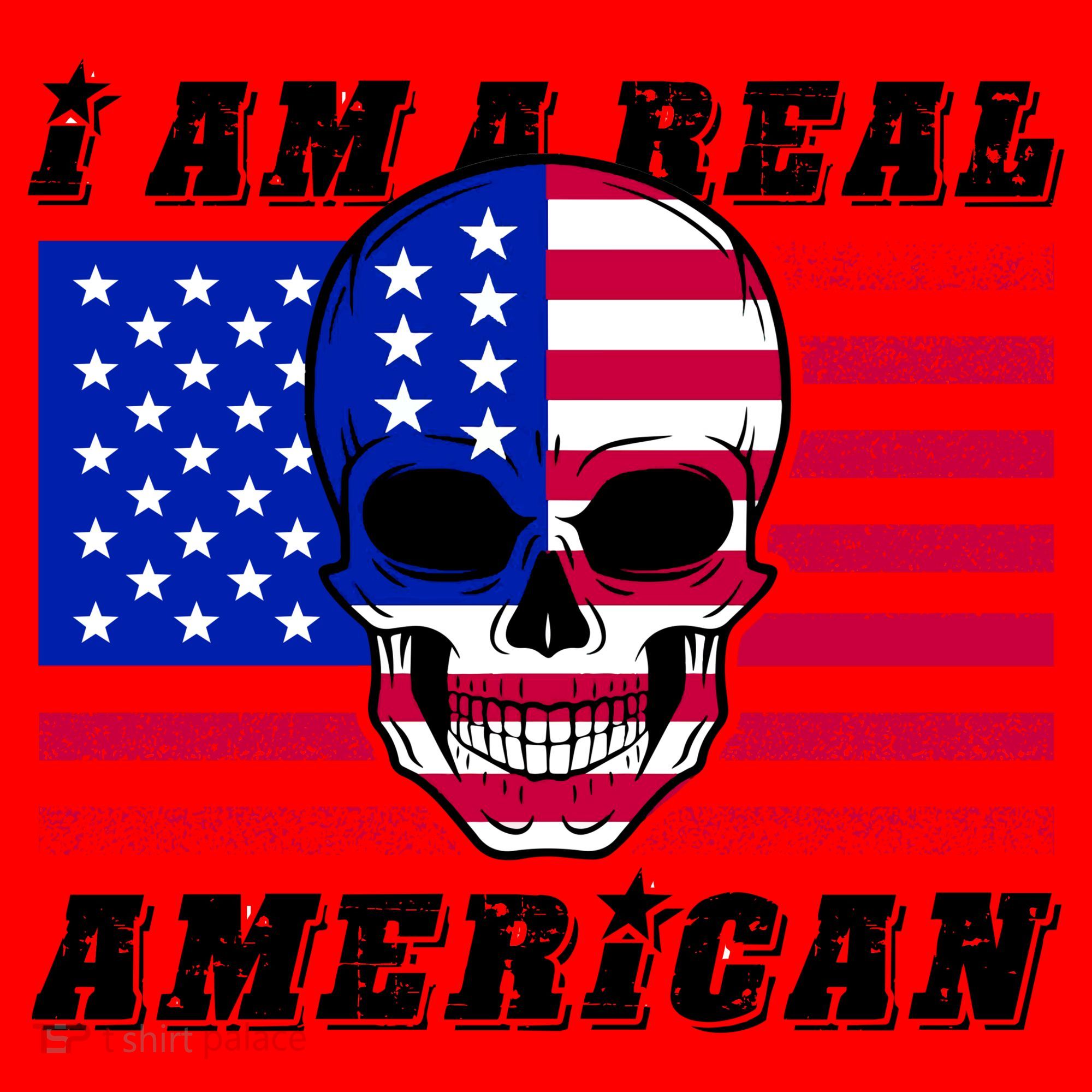 I Am A Real American Skull Flag Santa Hat