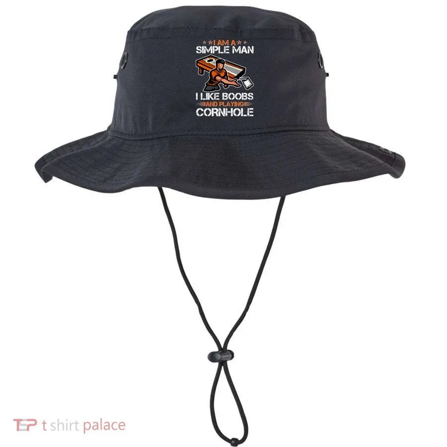 I Am A Simple Man I Like Boobs And Playing Cornhole Bucket Hat