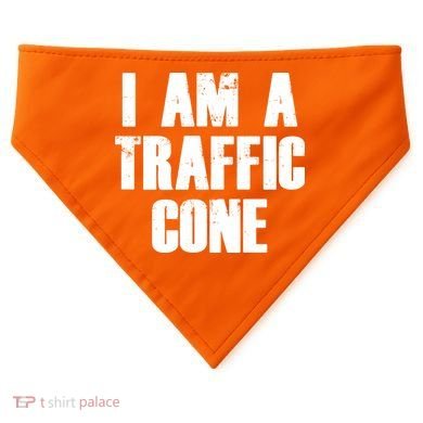 I Am a Traffic Cone Lazy costume USA-Made Doggie Bandana