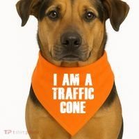 I Am a Traffic Cone Lazy costume USA-Made Doggie Bandana thumb 1