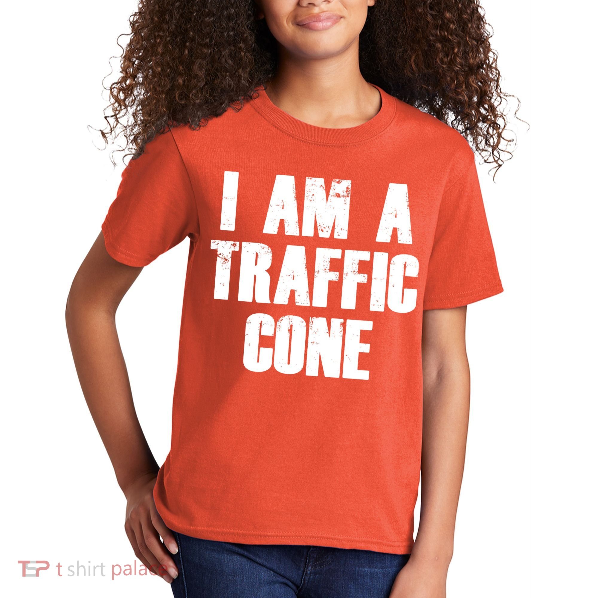 I Am a Traffic Cone Lazy costume Kids T-Shirt