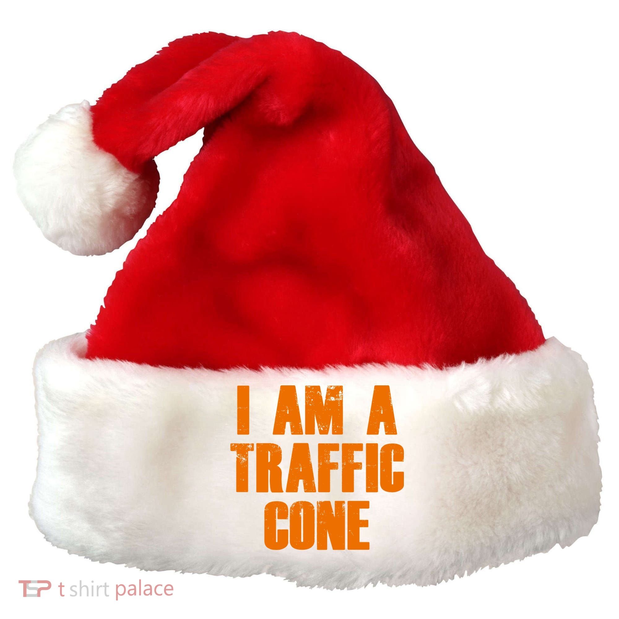 I Am a Traffic Cone Lazy costume Santa Hat