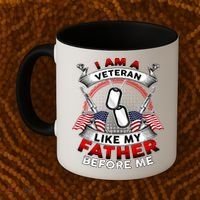 I Am A Veteran Like My Father Before Me Coffee Mug thumb 2