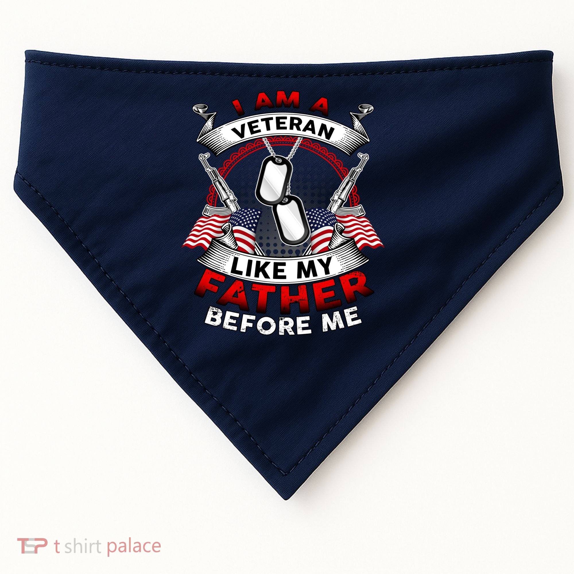 I Am A Veteran Like My Father Before Me USA-Made Doggie Bandana
