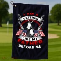 I Am A Veteran Like My Father Before Me Golf Towel thumb 1