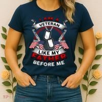 I Am A Veteran Like My Father Before Me Women's T-Shirt thumb 2