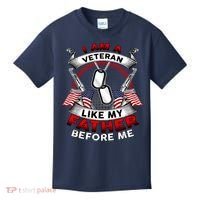 I Am A Veteran Like My Father Before Me Kids T-Shirt thumb 0
