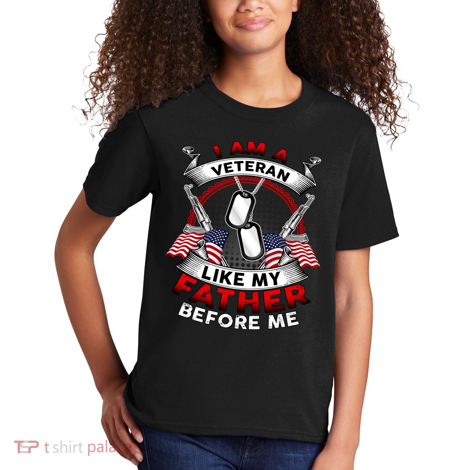 I Am A Veteran Like My Father Before Me Kids T-Shirt