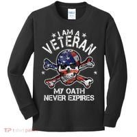 I Am A Veteran My Oath Never Expires Kids Long Sleeve Shirt thumb 0