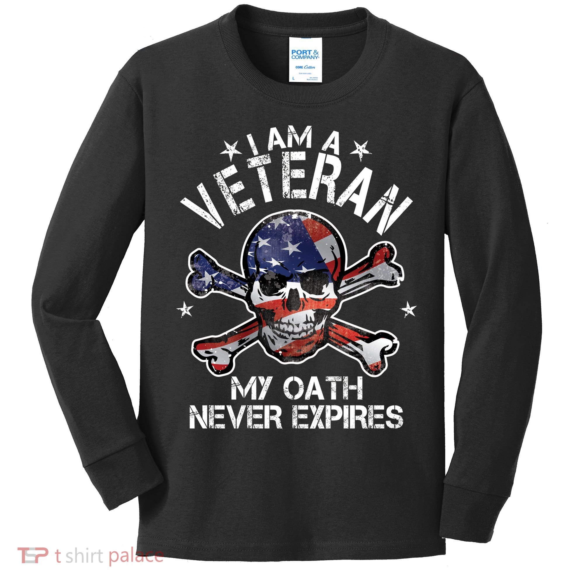 I Am A Veteran My Oath Never Expires Kids Long Sleeve Shirt