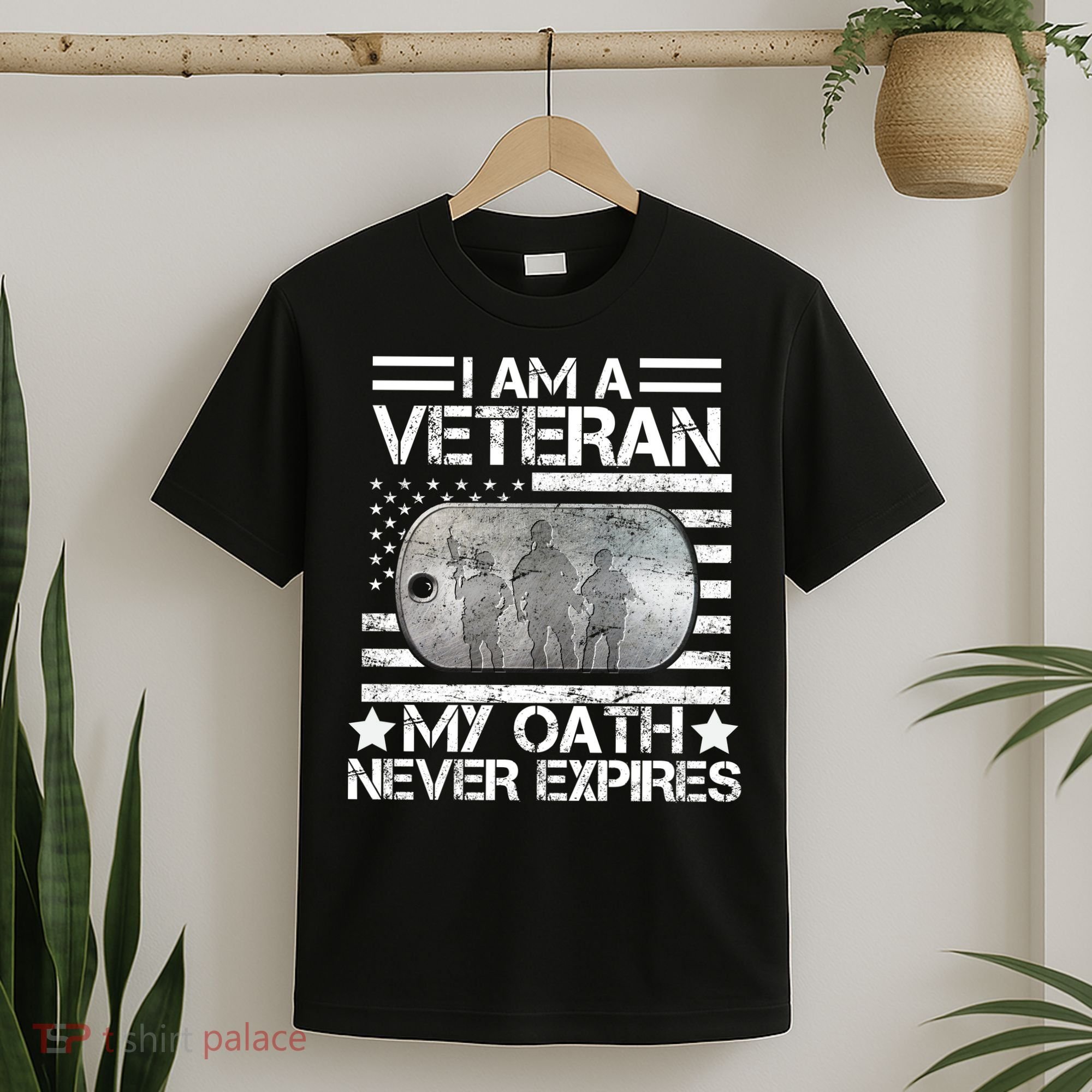 I Am A Veteran My Oath Never Expires Dog Tag T-Shirt