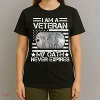 I Am A Veteran My Oath Never Expires Dog Tag T-Shirt thumb 4