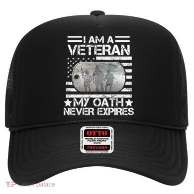 I Am A Veteran My Oath Never Expires Dog Tag Hat