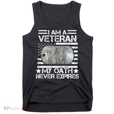 I Am A Veteran My Oath Never Expires Dog Tag Tank Top