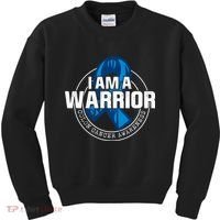 I Am A Warrior Colon Cancer Awareness Kids Sweatshirt thumb 0
