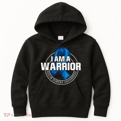 I Am A Warrior Colon Cancer Awareness Kids Hoodie