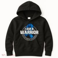 I Am A Warrior Colon Cancer Awareness Kids Hoodie thumb 0