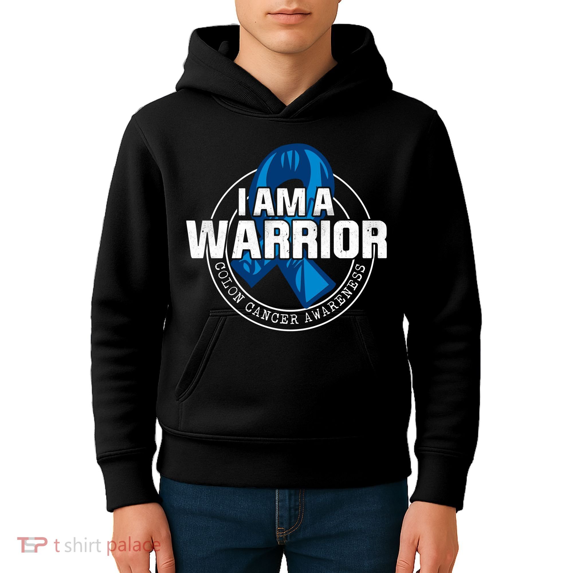 I Am A Warrior Colon Cancer Awareness Kids Hoodie