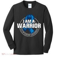 I Am A Warrior Colon Cancer Awareness Kids Long Sleeve Shirt thumb 0