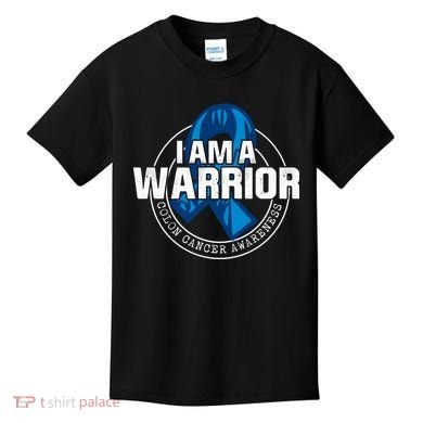 I Am A Warrior Colon Cancer Awareness Kids T-Shirt