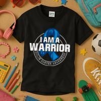I Am A Warrior Colon Cancer Awareness Kids T-Shirt thumb 3