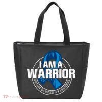I Am A Warrior Colon Cancer Awareness Tote Bag thumb 0