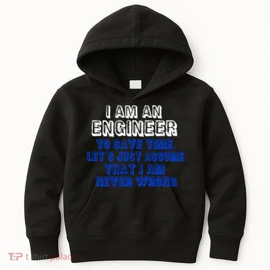 I Am An Engineer Save Time Never Wrong Kids Hoodie