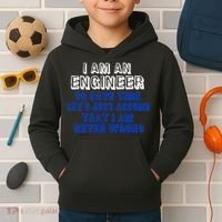 I Am An Engineer Save Time Never Wrong Kids Hoodie thumb 2