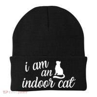 I Am An Indoor Cat Beanie thumb 0