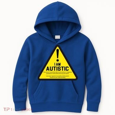 I Am Autistic Autism Warning Sign Kids Hoodie