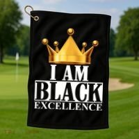 I Am Black Excellence Golf Towel thumb 1