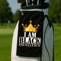 I Am Black Excellence Golf Towel thumb 2