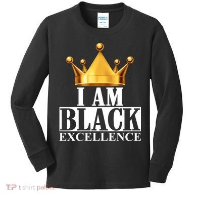 I Am Black Excellence Kids Long Sleeve Shirt