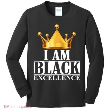 I Am Black Excellence Kids Long Sleeve Shirt