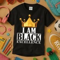 I Am Black Excellence Kids T-Shirt thumb 3