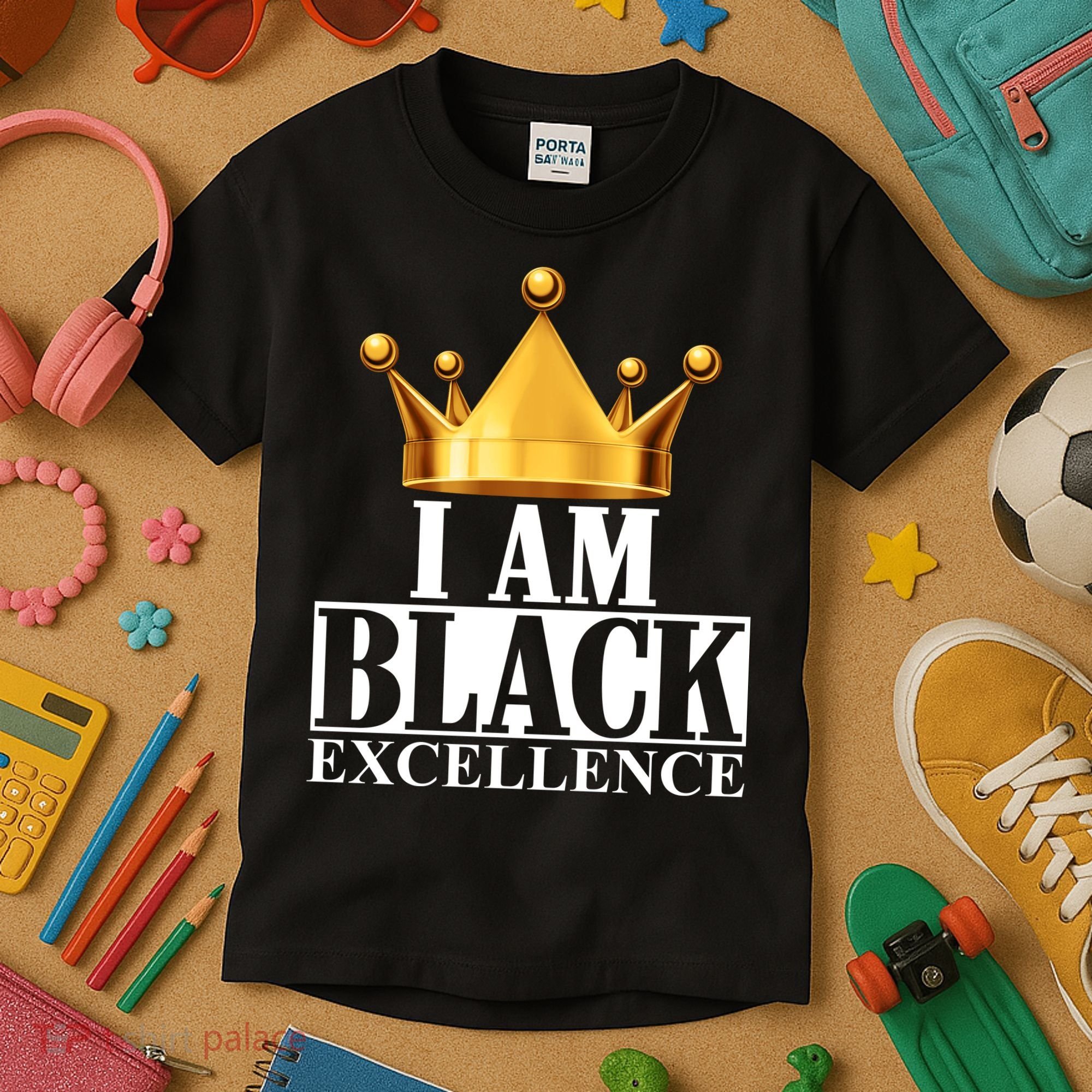 I Am Black Excellence Kids T-Shirt