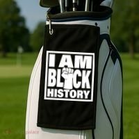 I Am Black History Proud African American Golf Towel thumb 2