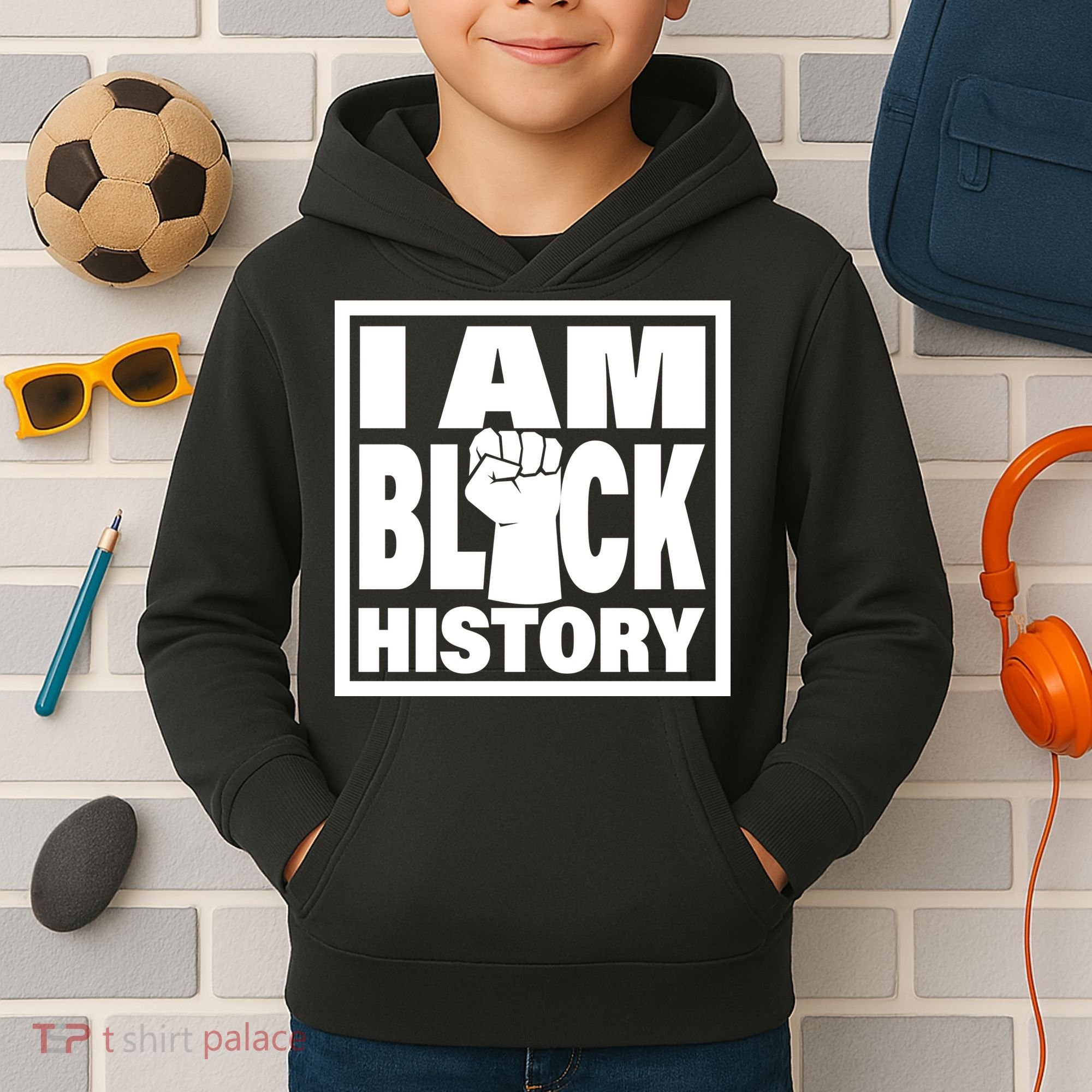 I Am Black History Proud African American Kids Hoodie