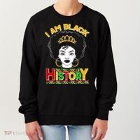 I Am Black History Royal Black Woman Women's Sweatshirt thumb 0