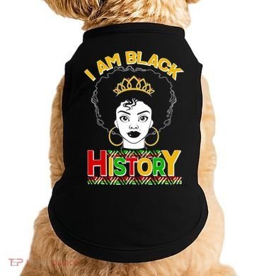 I Am Black History Royal Black Woman Doggie Tank