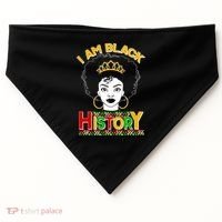 I Am Black History Royal Black Woman USA-Made Doggie Bandana thumb 0